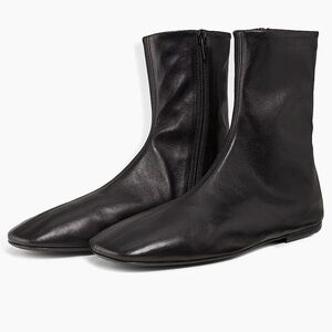 Dries Van Noten Black Leather Ankle Boots